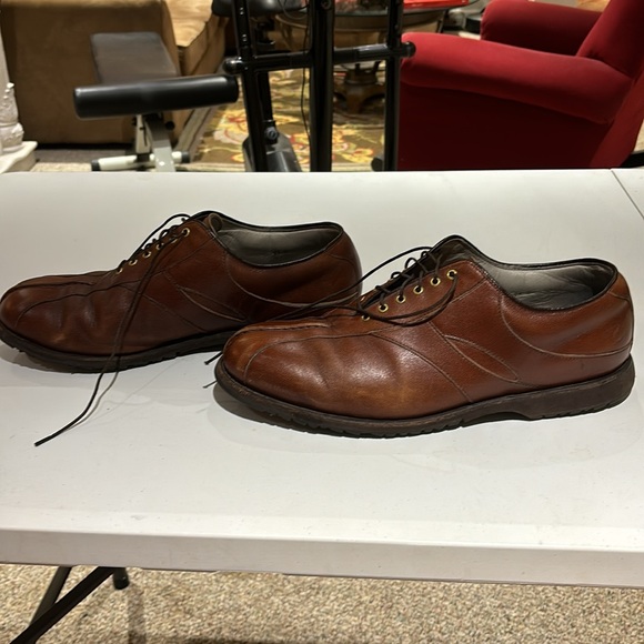 Footjoy FJ Premiere Classic Dry Spikeless Mens 12 Tobacco Brown - Picture 3 of 8